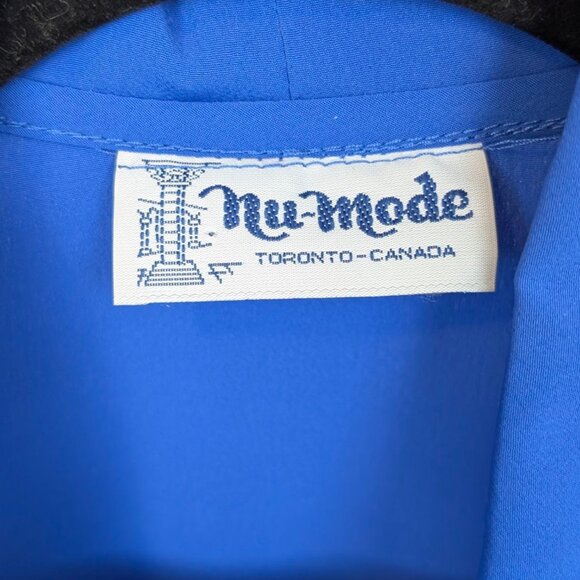 🍁V. Nu-Mode Blue Embroidered 3/4 Sleeve Dress - Picture 8 of 8